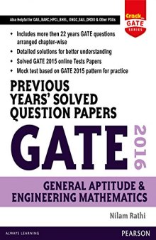 GATE 2016 Engineering Mathematics and General Aptitude Previous Years' Solved Question Papers