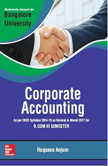 Corporate Accounting: As per CBCS Syllabus 2014-15 as Revised in March 2017 for B.Com Semester-III