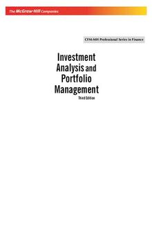 Investment analysis and portfolio management.