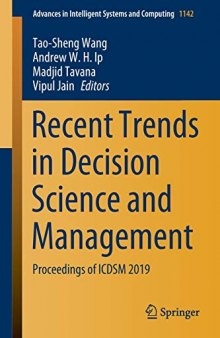 Recent Trends in Decision Science and Management: Proceedings of ICDSM 2019