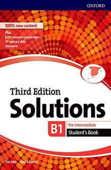 Solutions 3rd Edition Pre-Intermediate. Student's Book (Solutions Third Edition) (Spanish Edition)