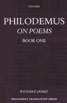 Philodemus: On Poems, Book I