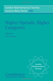 Higher Operads, Higher Categories (London Mathematical Society Lecture Note Series)