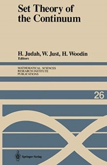 Set Theory of the Continuum (Mathematical Sciences Research Institute Publications (26))