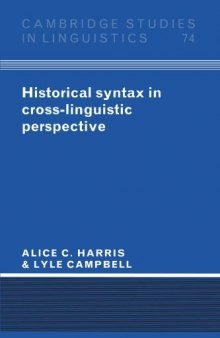 Historical syntax in cross-linguistic perspective