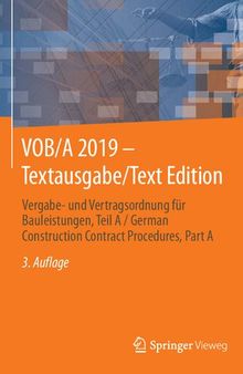 VOB 2019 - TEXTAUSGABE/ TEXT EDITION vergabe und vertragsordnung fr bauleistungen/ german ... construction contract procedures.