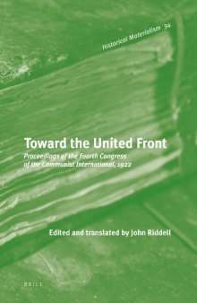 Towards the United Front: Proceedings of the Fourth Congress of the Communist International, 1922