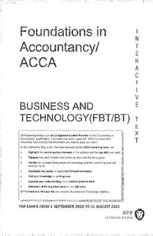 ACCA FBT （FA） 2021