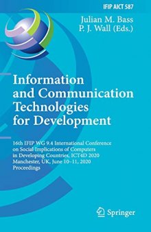 Information and Communication Technologies for Development: 16th IFIP WG 9.4 International Conference on Social Implications of Computers in Developing Countries, ICT4D 2020, Manchester, UK, June 10–11, 2020, Proceedings