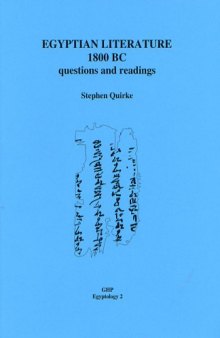 EGYPTIAN LITERATURE 1800 BC : QUESTIONS AND READINGS