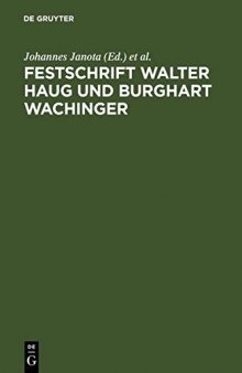 Festschrift Walter Haug und Burghart Wachinger. Bd. 1-2