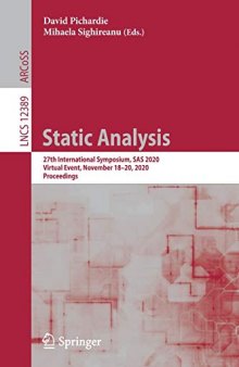 Static Analysis: 27th International Symposium, SAS 2020, Virtual Event, November 18–20, 2020, Proceedings