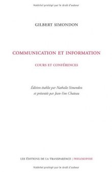 Communication et information : Cours et conférences