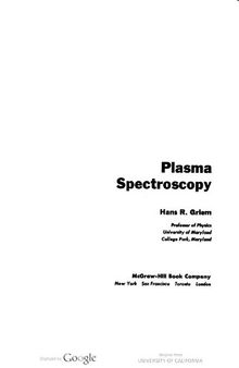 Plasma spectroscopy