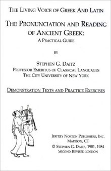 Pronunciation And Reading Of Ancient Greek (Book + Audio)