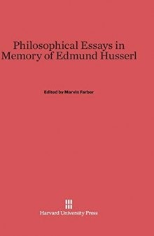 Philosophical Essays in Memory of Edmund Husserl
