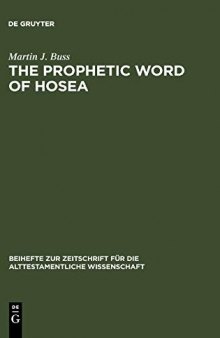 The Prophetic Word of Hosea: A Morphological Study