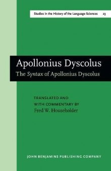The Syntax of Apollonius Dyscolus