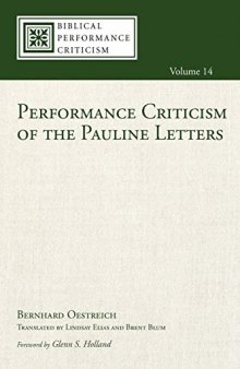 Performance Criticism of the Pauline Letters (Biblical Performance Criticism)