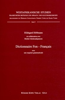 Dictionnaire Fon - Français, avec une esquisse grammaticale