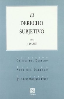 El derecho subjetivo