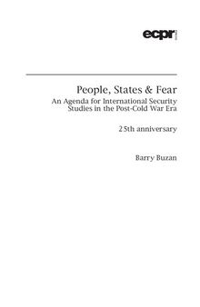 People, states & fear : an Agenda for International Security Studies in the Post-Cold War Era.