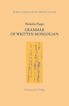 Grammar of Written Mongolian