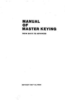 Manual of Master Keying - From Basic to Advanced