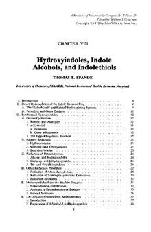 Hydroxyindoles, Indole Alcohols, and Indolethiols