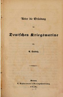 Über die Gründung der deutschen Kriegsmarine