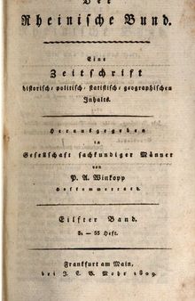 Der Rheinische Bund : Eine Zeitschrift historisch-, politisch-, statistisch-, geographischen Inhalts