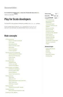 Play 2.3.x documentation for Scala developers