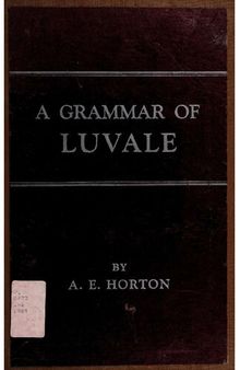 A grammar of Luvale