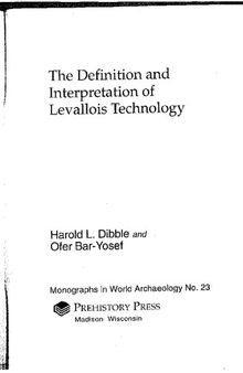 The Definition and Interpretation of Levallois Technology