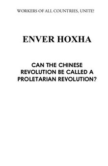 Can the Chinese Revolution Be Called a Proletarian Revolution?