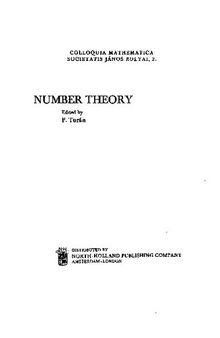 Number theory: proceedings