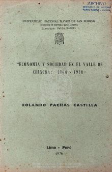 Economía y sociedad en el valle de Chincha (Ica): 1860-1918