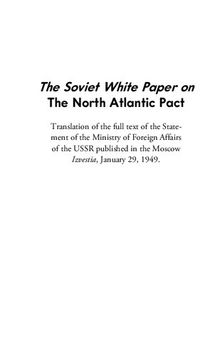 The Soviet White Paper on the North Atlantic Pact