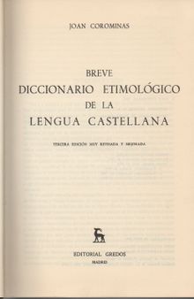 Breve Diccionario Etimologico De La Lengua Castellana (OCR)