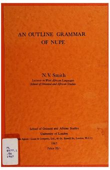 An outline grammar of Nupe