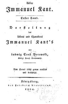 Über Immanuel Kant : Darstellung des Lebens und Charakters Immanuel Kants