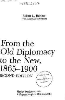 From the Old Diplomacy to the New, 1865–1900