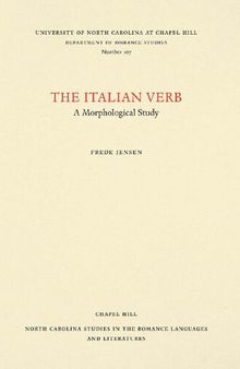 The Italian Verb: A Morphological Study