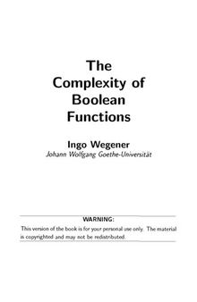 The  Complexity of Boolean Functions