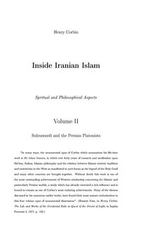In Iranian Islam Suhrawardî and the Persian Platonists