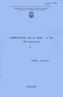 Agricultura en el Perú s. XX (documentos)