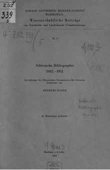 Schlesische Bibliographie 1942-1951