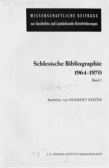 Schlesische Bibliographie 1964-1970