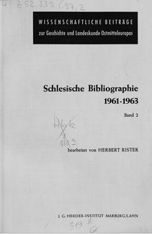 Schlesische Bibliographie 1961-1963