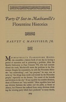 Party & Sect in Machiavelli's Florentine Histories